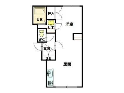 トヨオカアサヒハイツ(1DK/2階)の間取り写真