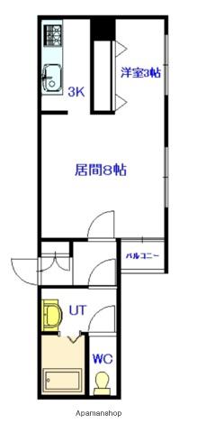 ディアー1条(1LDK/7階)の間取り写真