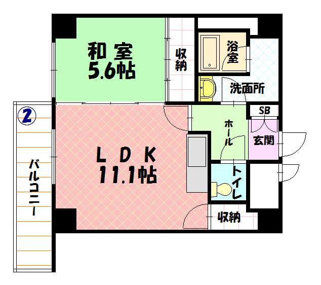 ユニベール(1LDK/8階)の間取り写真