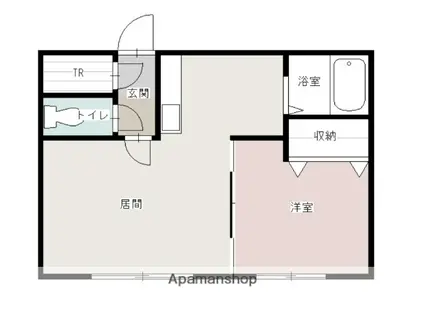 富良野線 神楽岡駅 徒歩30分 2階建 築23年(1LDK/2階)の間取り写真