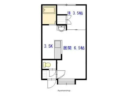 ロイヤルタウンE(1LDK/1階)の間取り写真