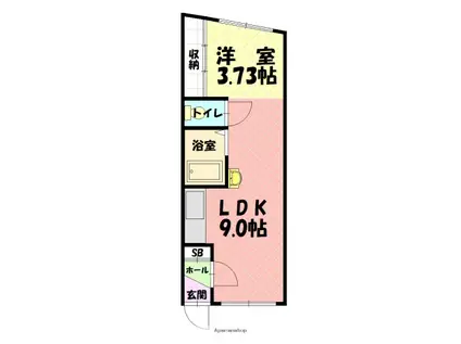 ホワイトハイムA(1LDK/1階)の間取り写真