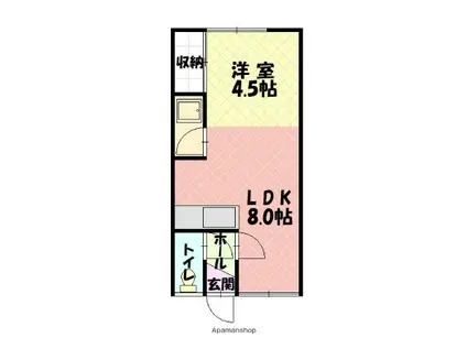 ルミネ東光(1LDK/1階)の間取り写真