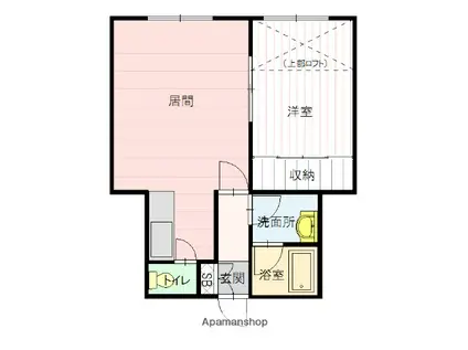 ウエストE(1LDK/2階)の間取り写真