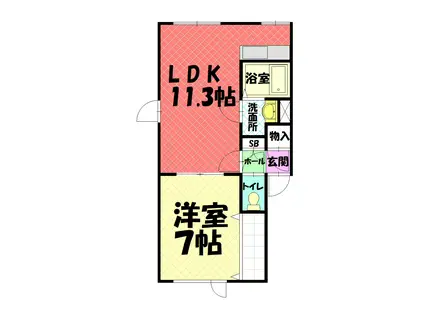 NOAH(1LDK/1階)の間取り写真