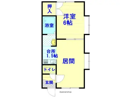 サンピステ(1LDK/2階)の間取り写真