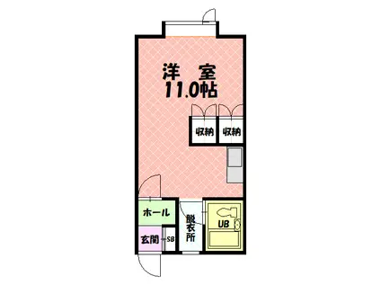 アルファ1(ワンルーム/2階)の間取り写真