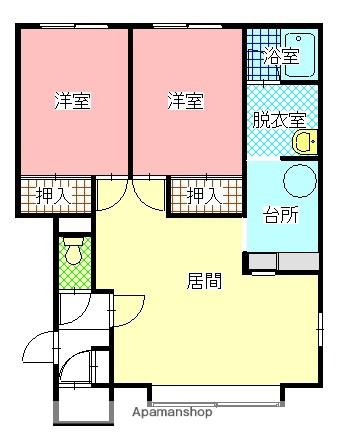 キャロルⅡ(2LDK/1階)の間取り写真