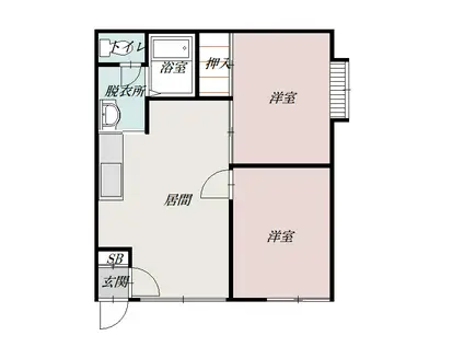 アプリコットハウス(2LDK/2階)の間取り写真