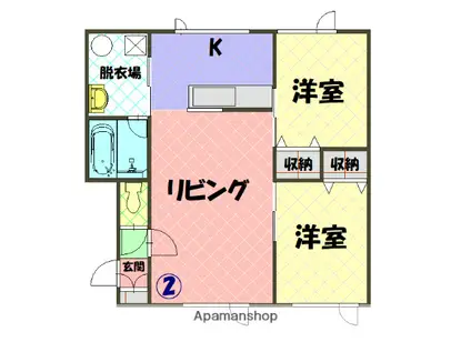 パルフェ・N(2LDK/1階)の間取り写真