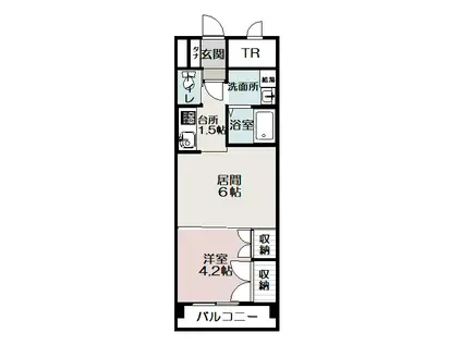 サテラ永山(1DK/6階)の間取り写真