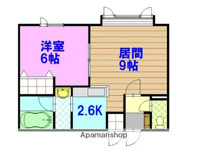 グレース新富B(1LDK/2階)の間取り写真