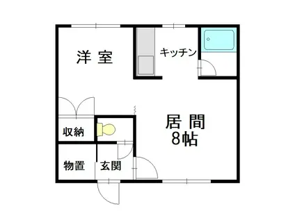 コートハウス愛宕A棟(1LDK/1階)の間取り写真