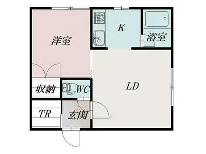 コートハウス愛宕A棟(1LDK/2階)の間取り写真