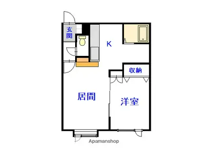 ウェスティン330(1LDK/2階)の間取り写真