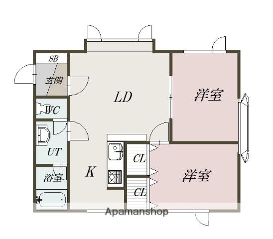 アヴォンリーA(2LDK/2階)の間取り写真