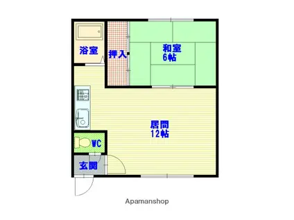 フルハウス(1LDK/1階)の間取り写真