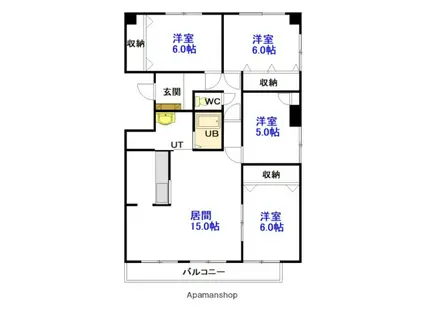 エルグレース(4LDK/4階)の間取り写真