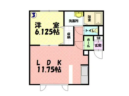 ANTHEM23(1LDK/1階)の間取り写真