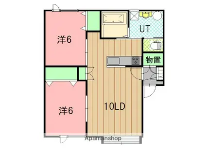 アルコB棟(2LDK/2階)の間取り写真