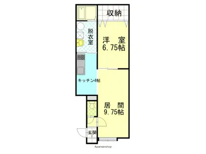 チェリー2・2(1LDK/1階)の間取り写真