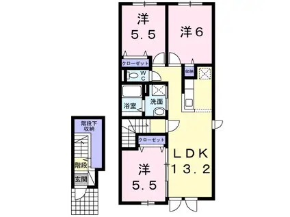 カリンパニ(3LDK/2階)の間取り写真
