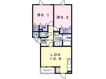 クラール(2LDK/2階)の間取り写真