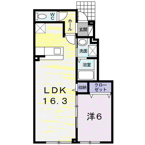 メゾン・ラフィネⅠ(1LDK/1階)の間取り写真