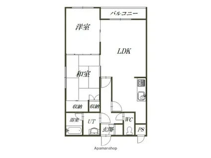 ゴトーハイム(2LDK/3階)の間取り写真