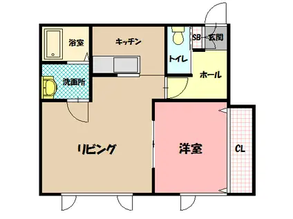 ファンタジスタ(1LDK/2階)の間取り写真
