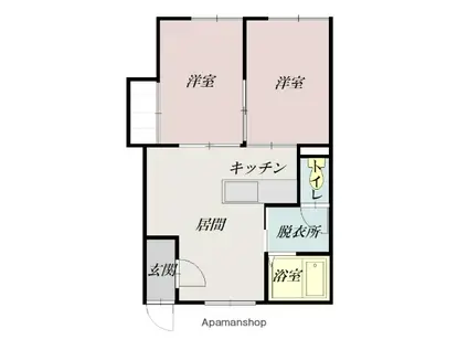 クルーズハウス豊岡2.6(2LDK/2階)の間取り写真