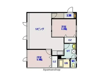 メゾン・ド・CHIBIRU(2LDK/2階)の間取り写真