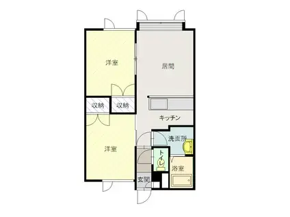 LEBEN6・5(2LDK/2階)の間取り写真