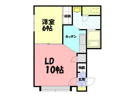 ブレイヴA(1LDK/1階)の間取り写真