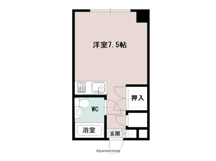 宮の杜ハイツ(ワンルーム/3階)の間取り写真