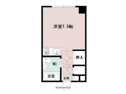 宮の杜ハイツ(ワンルーム/3階)の間取り写真