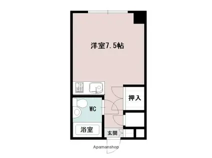 宮の杜ハイツ(ワンルーム/3階)の間取り写真