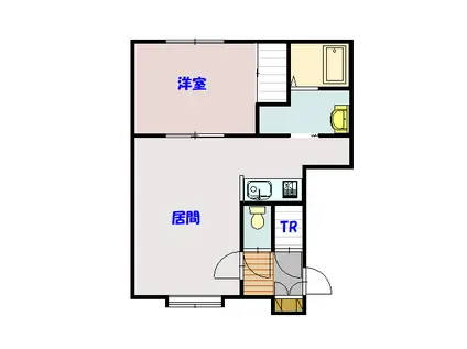 ハーベストA(1LDK/2階)の間取り写真