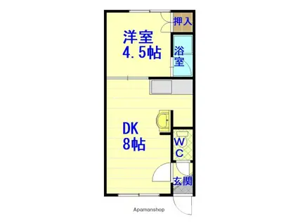 エスポワール22(1LDK/1階)の間取り写真