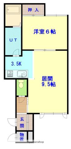 ルレーヴ(1LDK/2階)の間取り写真