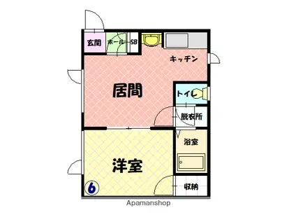 プルメリア2.1(1LDK/2階)の間取り写真