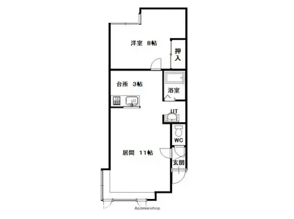 グラナダ77(1LDK/2階)の間取り写真