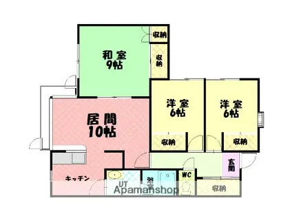 コーポうめの(3LDK/1階)の間取り写真