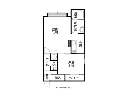 ハーベストB(1LDK/1階)の間取り写真