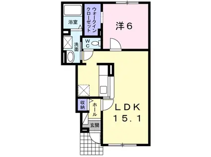 レインボーハイツモア(1LDK/1階)の間取り写真