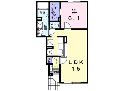 リヴィエール1(1LDK/1階)の間取り写真