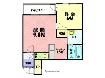 フロスティームーンA(1LDK/2階)の間取り写真