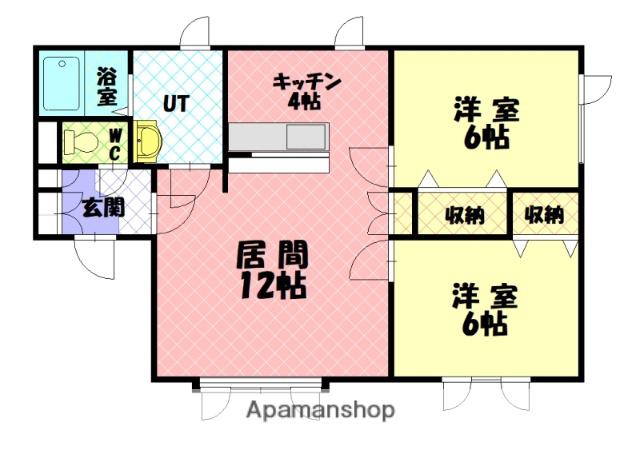 エポック神楽(2LDK/3階)の間取り写真