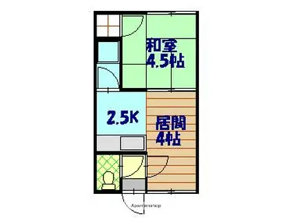 コーポトモヒロ(1DK/1階)の間取り写真