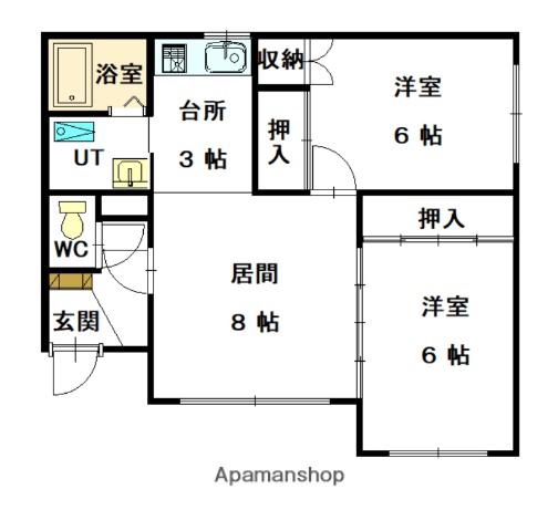 コーポなかよし(2LDK/1階)の間取り写真